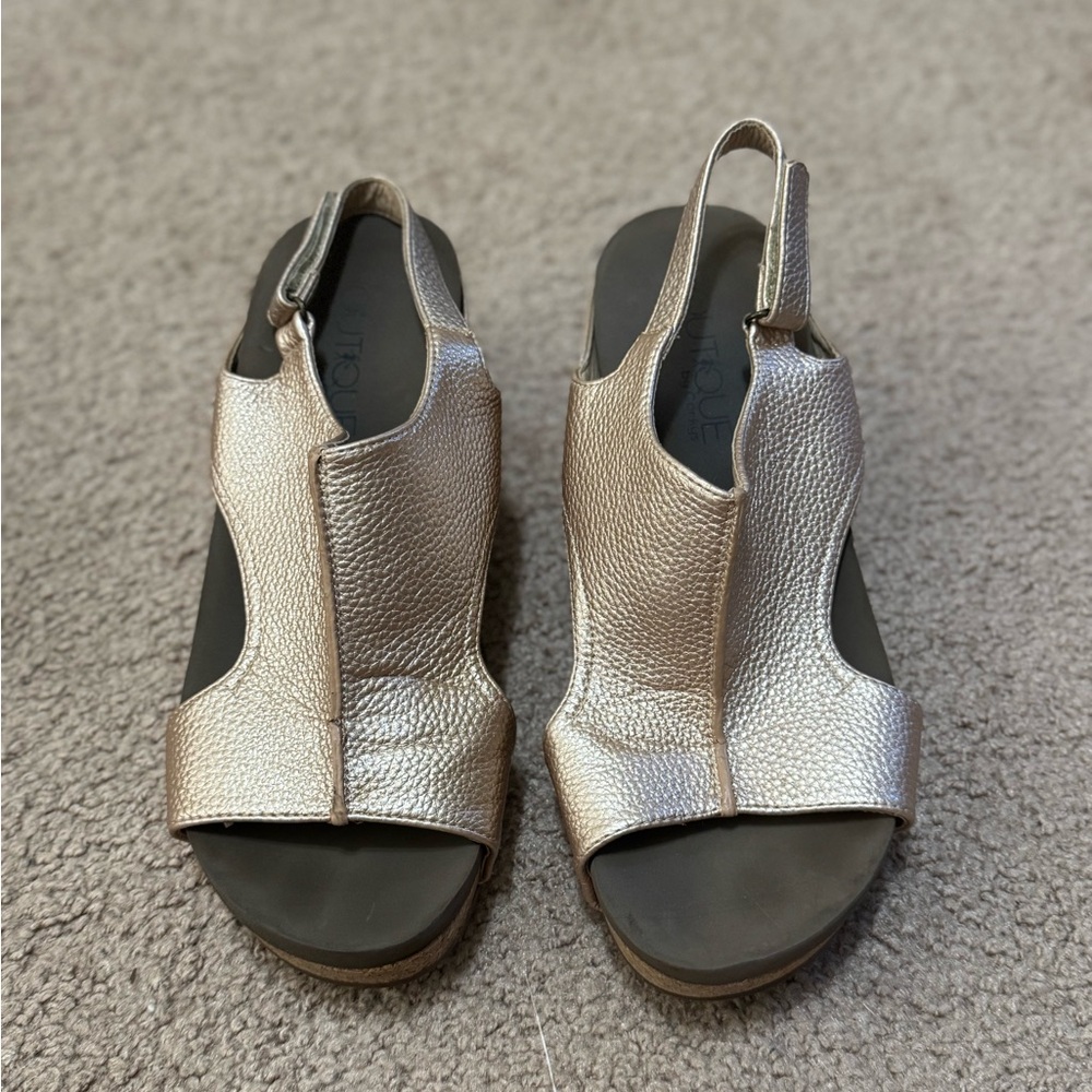 Rose Gold Wedges with Velcro Strap